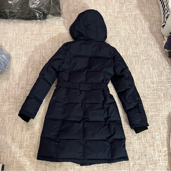 Sam Edelman belted longline navy puffer jacket NEW - Picture 8 of 10